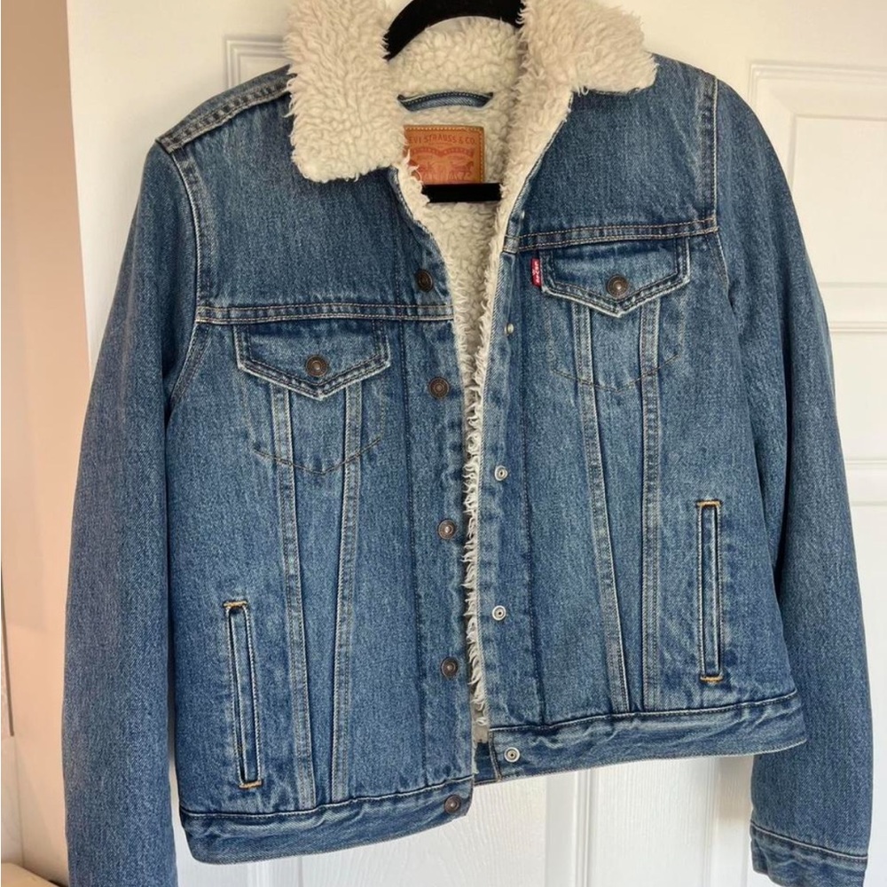 Levi's Blue Denim Sherpa Jacket